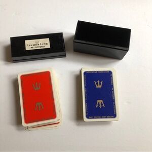 Vintage Playing Cards Set - HMS Incres Red and Blue